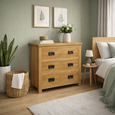 Oak 3 Drawer Chest –
