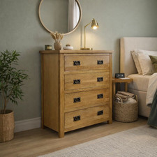 Oak 4 Drawer Chest –
